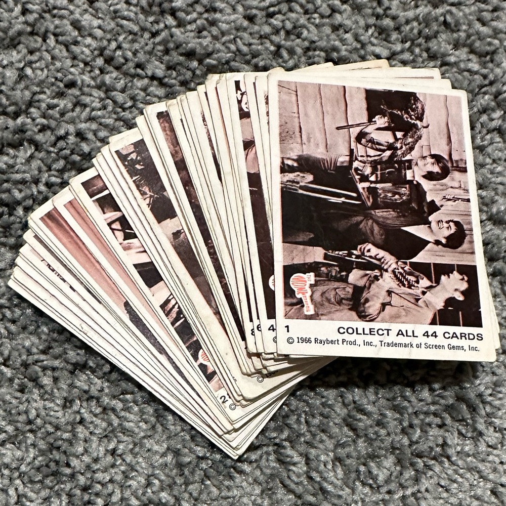 Vtg 1966 THE MONKEES 1st Series Sepia Complete 44 Trading Card Set Raybert VG+